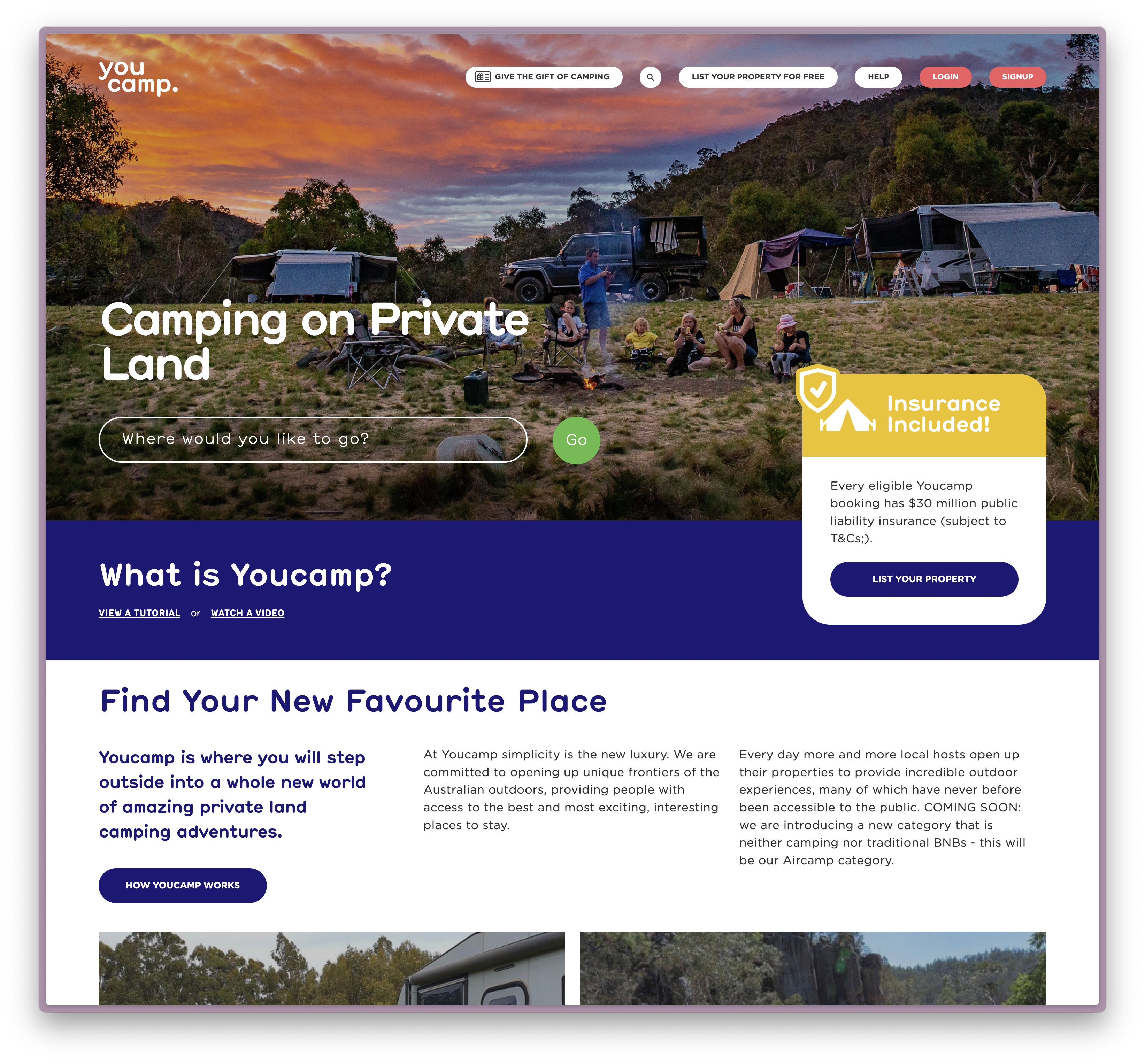 Youcamp homepage